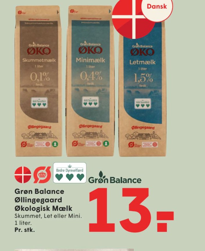 Grøn Balance Øllingegaard Økologisk Mælk – Spar