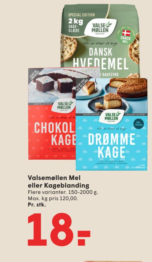 Valsemøllen Mel eller Kageblanding – Spar