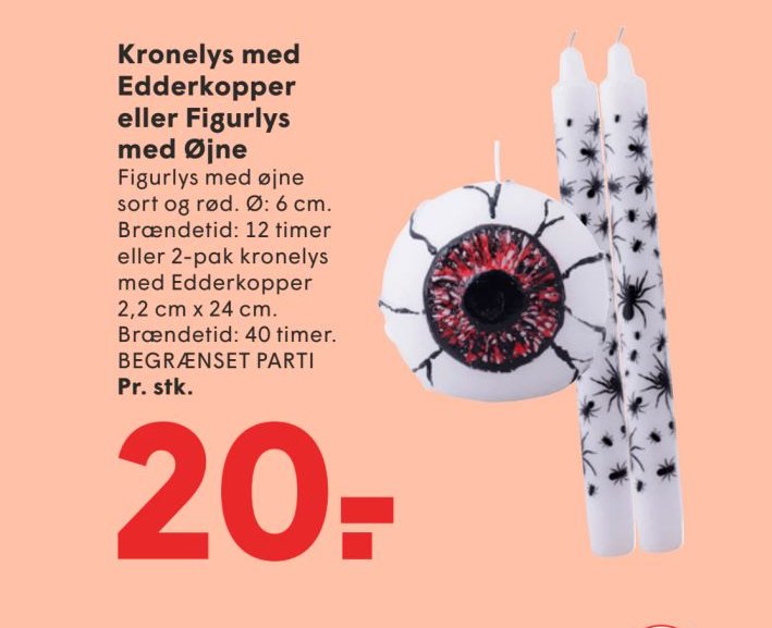 Kronelys med Edderkopper eller Figurlys med Øjne – Spar
