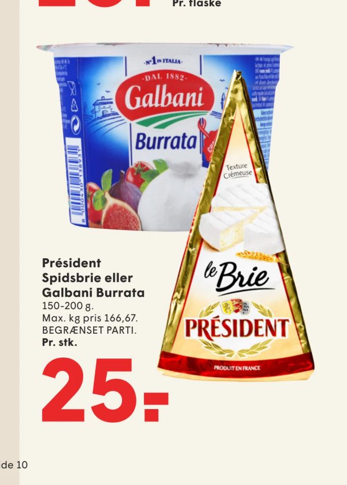 Président Spidsbrie eller Galbani Burrata – Spar