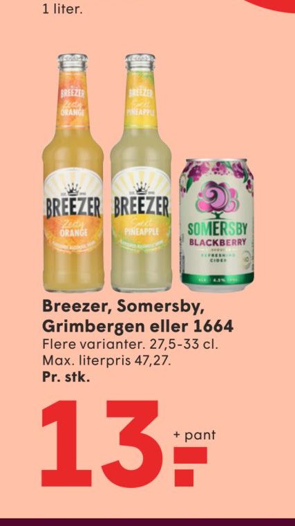 Breezer, Somersby, Grimbergen eller 1664 – Spar