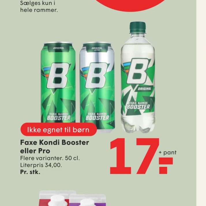 Faxe Kondi Booster eller Pro – Spar