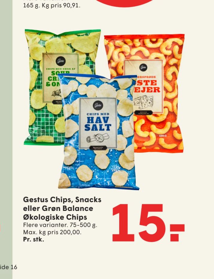Gestus Chips, Snacks eller Grøn Balance Økologiske Chips – Spar