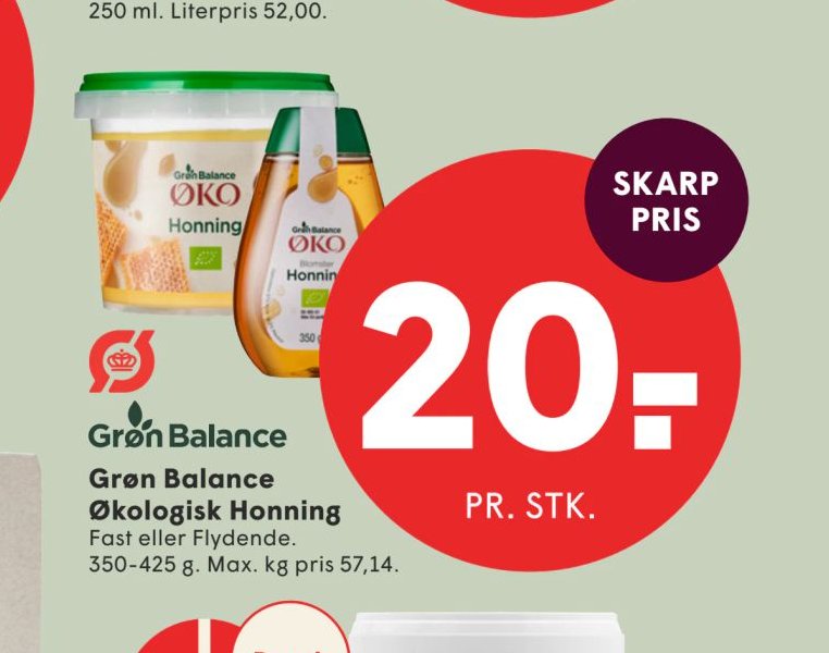 Grøn Balance Økologisk Honning – Spar