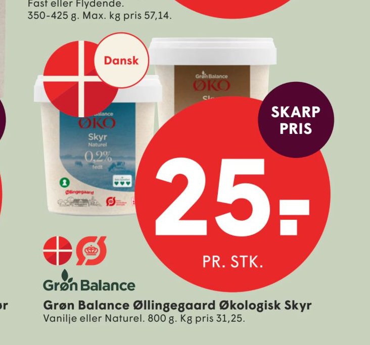 Grøn Balance Øllingegaard Økologisk Skyr – Spar