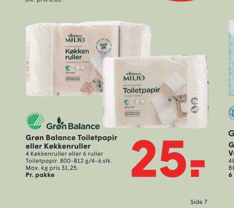 Grøn Balance Toiletpapir eller Køkkenruller – Spar
