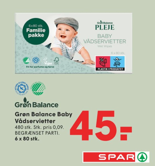 Grøn Balance Baby Vådservietter – Spar