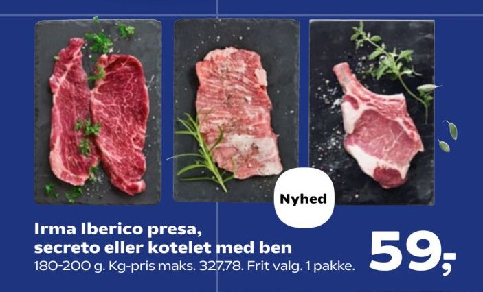 Irma Iberico presa, secreto eller kotelet med ben 180-200 g – SuperBrugsen