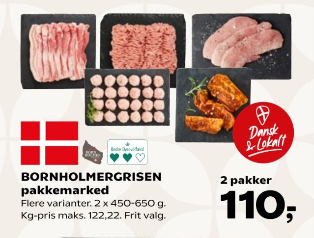 BORNHOLMERGRISEN pakkemarked Flere varianter 2 x 450-650 g – SuperBrugsen