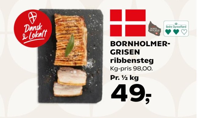 BORNHOLMERGRISEN ribbensteg Pr. ½ kg – SuperBrugsen