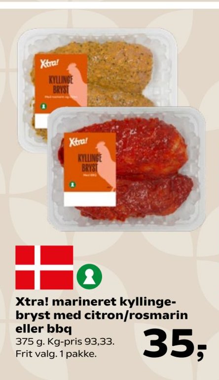 Xtra! marineret kyllingebryst med citron/rosmarin eller bbq – SuperBrugsen