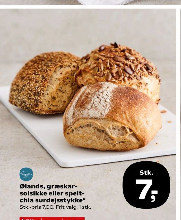 Ølands, græskar-solsikke eller spelt-chia surdejsstykke – SuperBrugsen