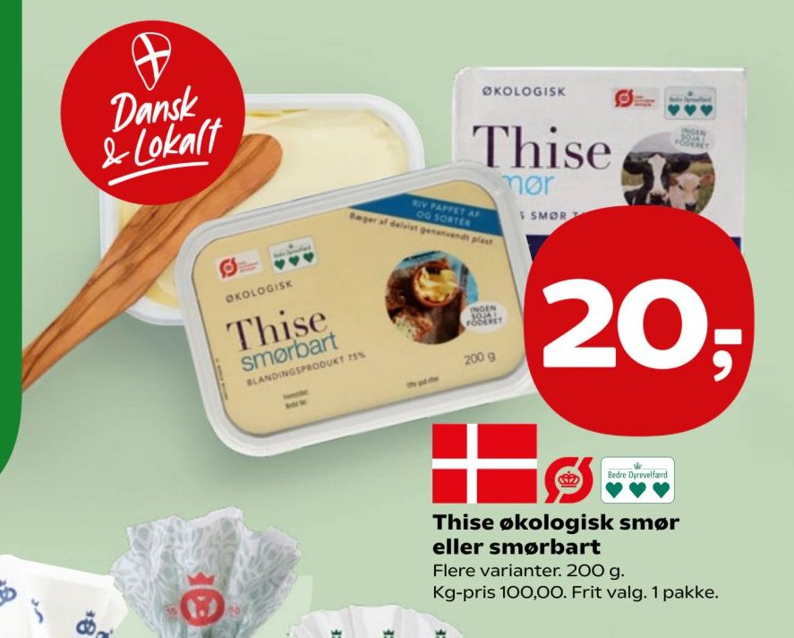 Thise økologisk smør eller smørbart Flere varianter. 200 g. – SuperBrugsen