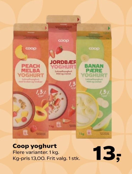 Coop yoghurt Flere varianter 1 kg – SuperBrugsen