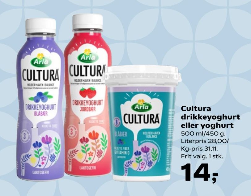 Cultura drikkeyoghurt eller yoghurt 500 ml/450 g – SuperBrugsen