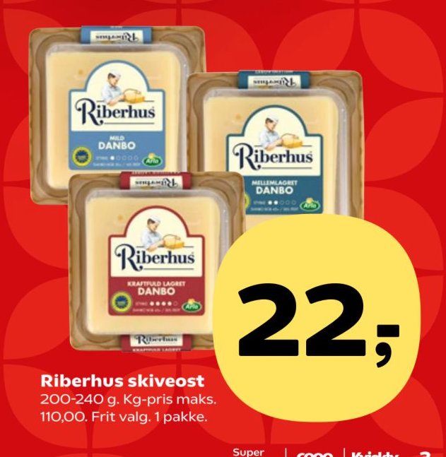 Riberhus skiveost 200-240 g – SuperBrugsen