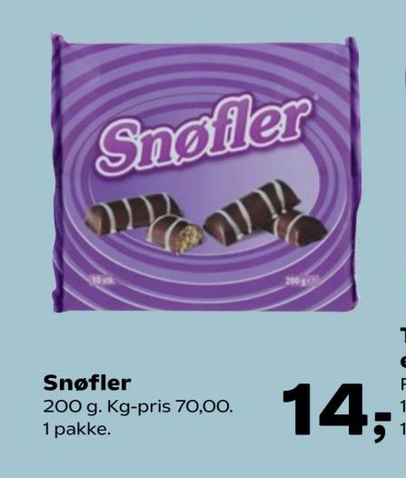 Snøfler 200 g. Kg-pris 70,00. 1 pakke. – SuperBrugsen