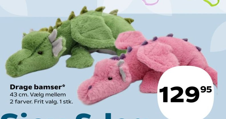 Drage bamser* 43 cm. Vælg mellem 2 farver. Frit valg. 1 stk. – SuperBrugsen