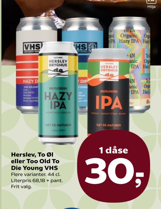 Herslev, To Øl eller Too Old To Die Young VHS Flere varianter. 44 cl. Literpris 68,18 + pant. Frit valg. – SuperBrugsen