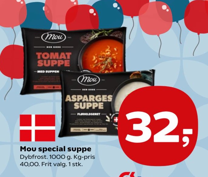 Mou special suppe Dybfrost. 1000 g. Kg-pris 40,00. Frit valg. 1 stk. – SuperBrugsen