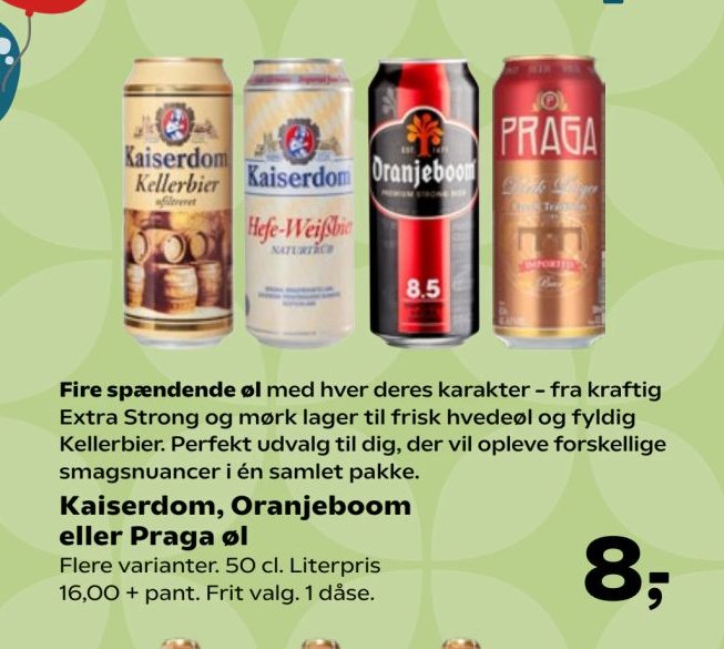 Kaiserdom, Oranjeboom eller Praga øl – SuperBrugsen