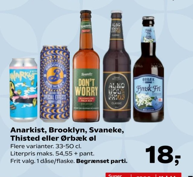 Anarkist, Brooklyn, Svaneke, Thisted eller Ørbæk øl – SuperBrugsen