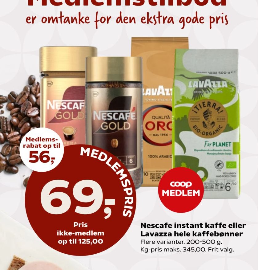 Nescafe instant kaffe eller Lavazza hele kaffebønner Flere varianter. 200-500 g. – SuperBrugsen