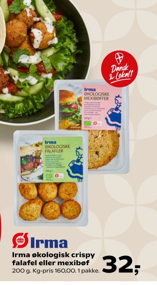 Irma økologisk crispy falafel eller mexibøf 200 g – SuperBrugsen