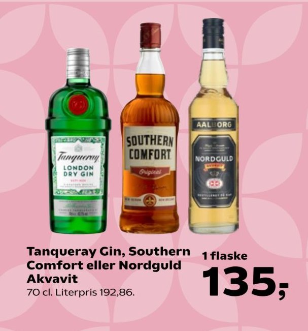 Tanqueray Gin, Southern Comfort eller Nordguld Akvavit 70 cl – SuperBrugsen