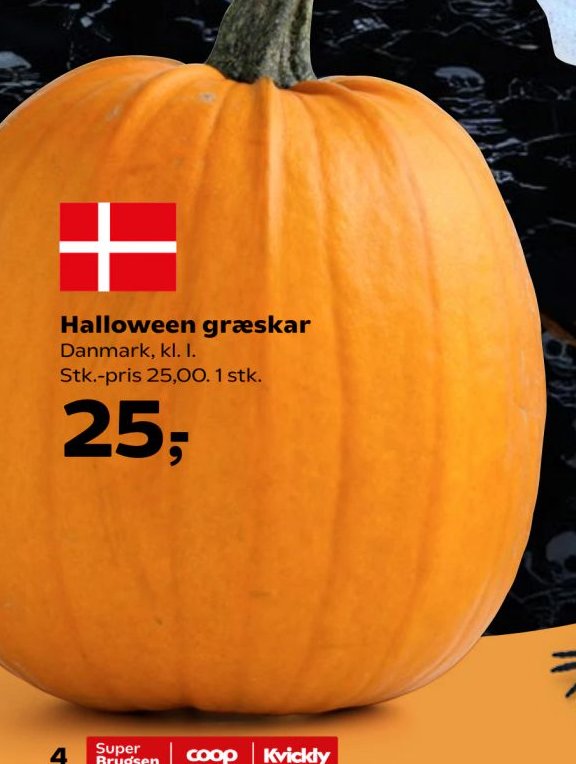 Halloween græskar Danmark, kl. I. Stk.-pris 25,00. 1 stk. – SuperBrugsen