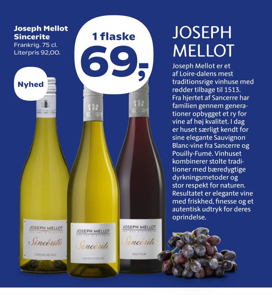 Joseph Mellot Sincerité Frankrig. 75 cl. Literpris 92,00 – SuperBrugsen