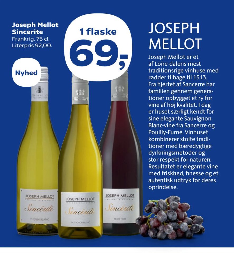 Joseph Mellot Sincerité Frankrig. 75 cl. Literpris 92, – SuperBrugsen