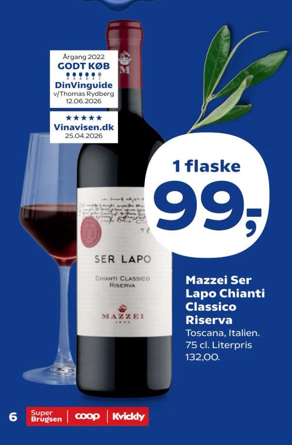 Mazzei Ser Lapo Chianti Classico Riserva Toscana, Italien. 75 cl. Literpris 132,00. – SuperBrugsen