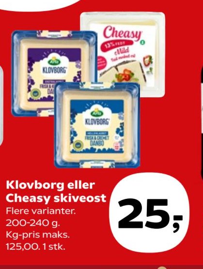Klovborg eller Cheasy skiveost – SuperBrugsen