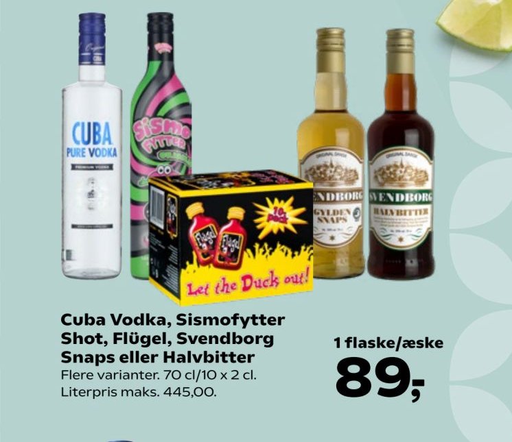 Cuba Vodka, Sismofytter Shot, Flügel, Svendborg Snaps eller Halvbitter – SuperBrugsen
