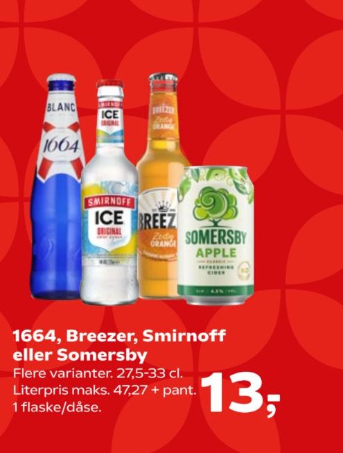 1664, Breezer, Smirnoff eller Somersby – SuperBrugsen