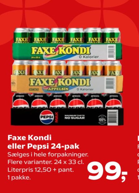 Faxe Kondi eller Pepsi 24-pak – SuperBrugsen