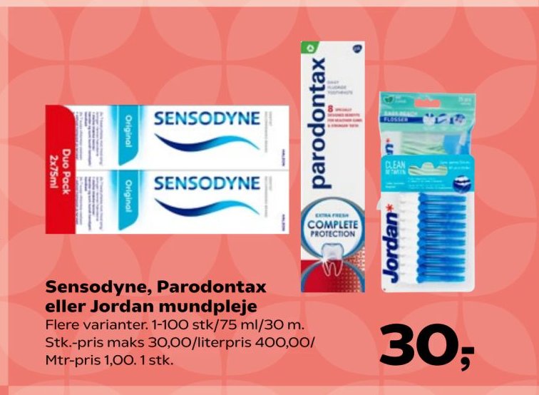 Sensodyne, Parodontax eller Jordan mundpleje – SuperBrugsen